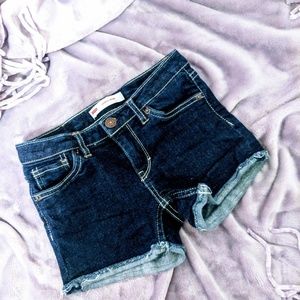 Dark Denim Shorty Shorts